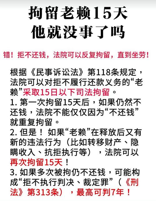 “老赖”看中超被法院执行干警擒住，拒不履行还款义务，拘留15日